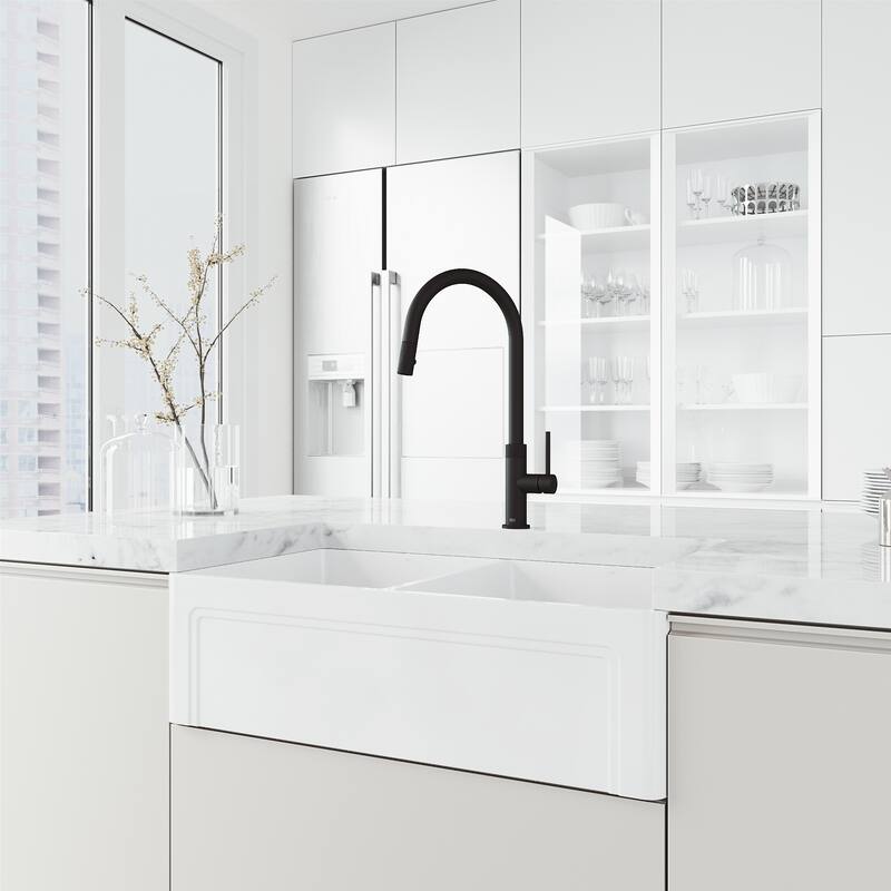 VIGO Bristol 19" H Single Handle Pull-Down Sprayer Kitchen Faucet
