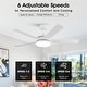 preview thumbnail 9 of 16, Vaczon 48" Modern White Bedroom Smart LED Ceiling Fan with Remote and App