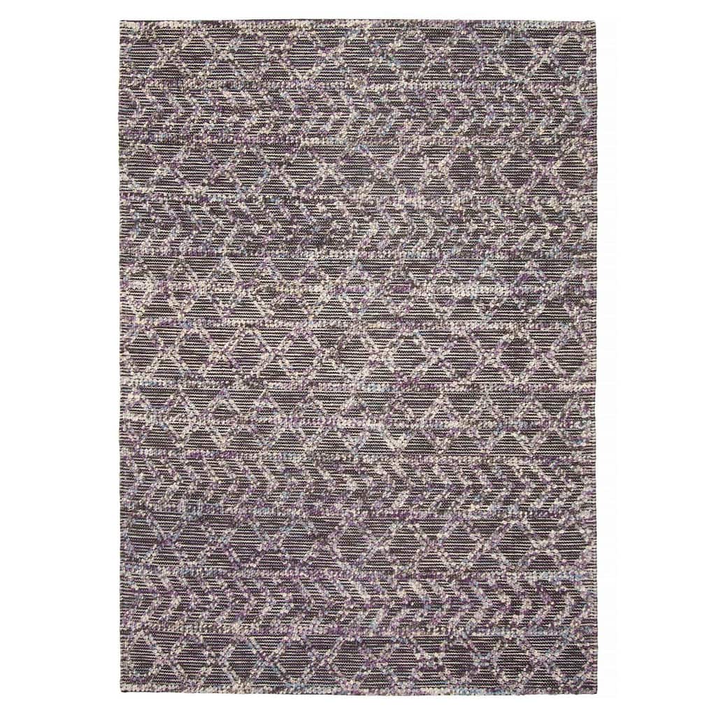 ECARPETGALLERY Braid weave Sienna Black Wool Rug - 5'2 x 7'5