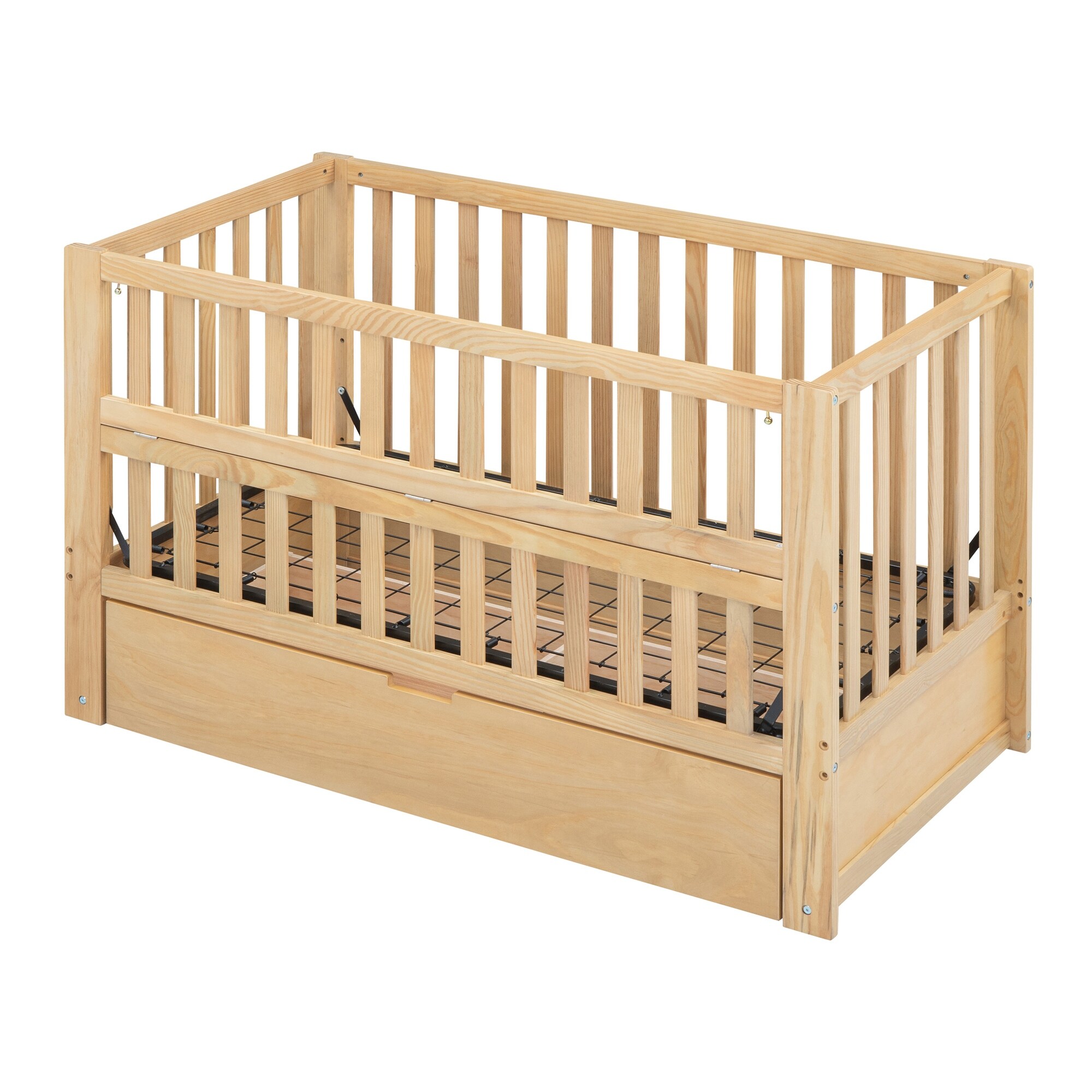 Convertible Crib w Drawer 3 Height Options Toddler Bed Daybed