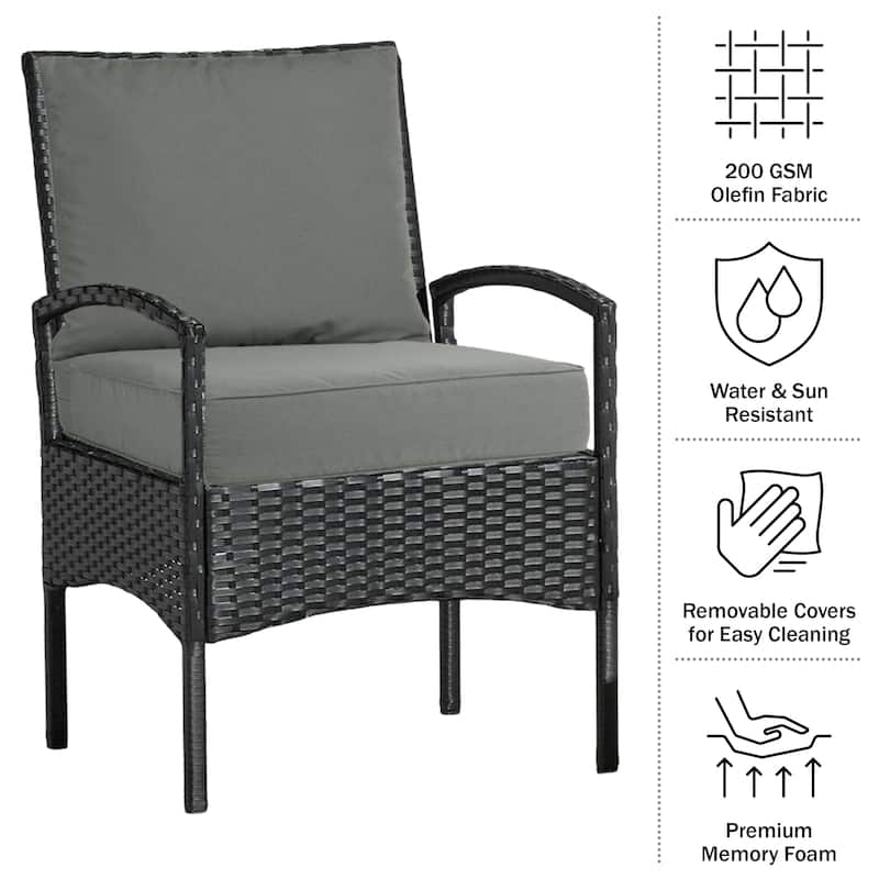 24x24 Outdoor Chair Cushions Removable Covers - Memory Foam Patio Cushions by Lavish Home