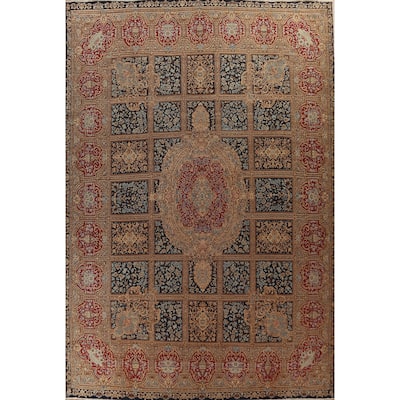 Vegetable Dye Antique Kerman Persian Rug Handmade Large Wool Carpet - 12'8" x 16'0"