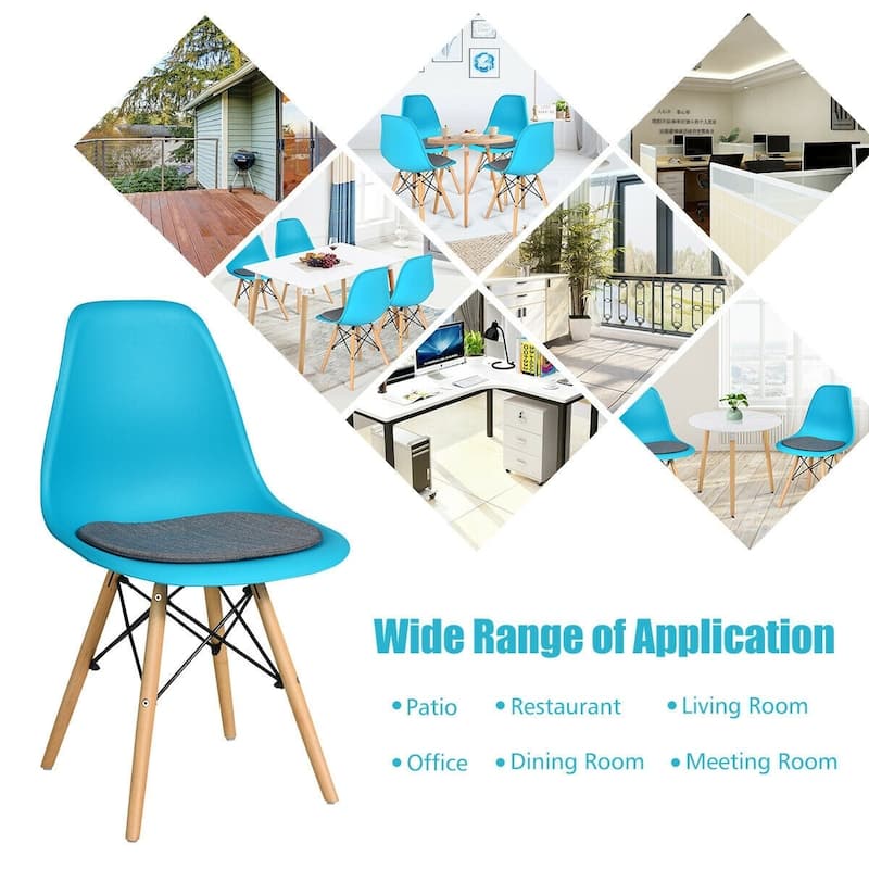 2Pcs Dining Chair Mid Century Modern DSW Chair Furniture - 18" x 19" x 33" (W x D x H)