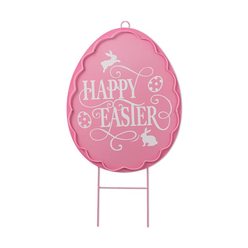 Glitzhome 24"H Easter Metal Egg Yard Stake