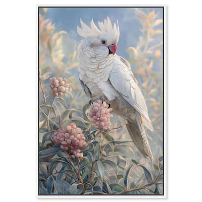 Cockatoo and Blossoms Canvas by Art Remedy