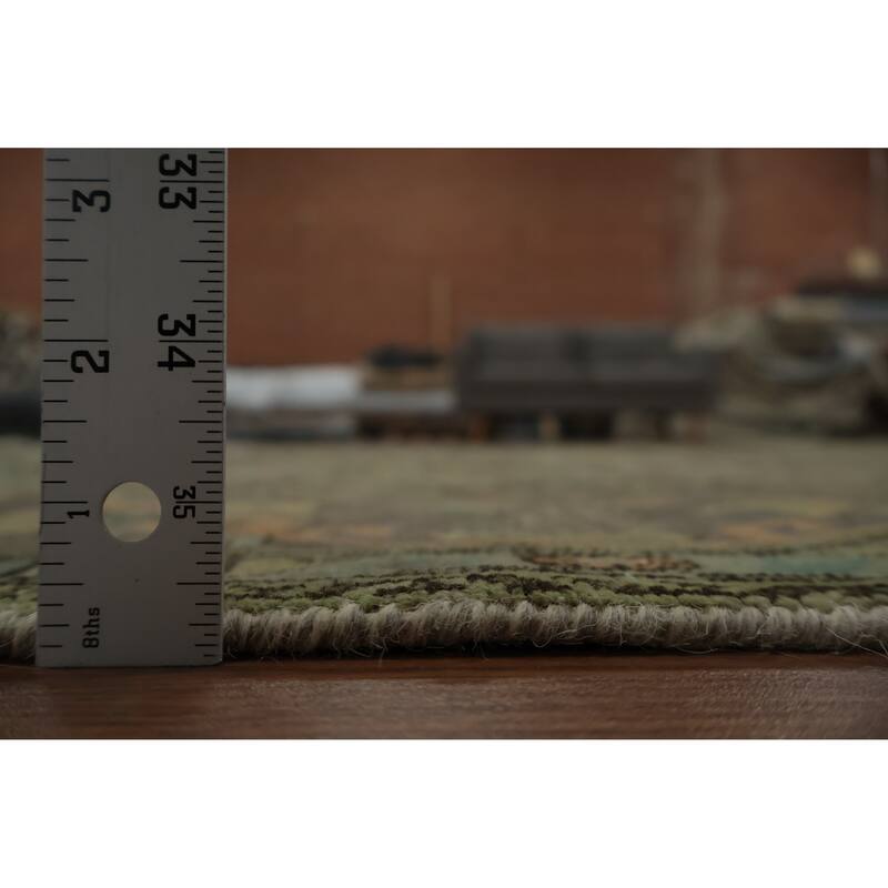 Hand Knotted Oriental 100% Wool Carpet Traditional Medallion Greys & Charcoal Tabriz Area Rug - 11' 2'' X 7' 7''