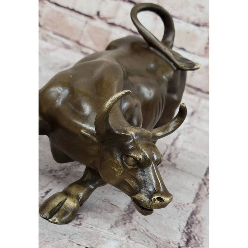 Wall Street Bull Miniature Hot Cast Bronze Sculpture Statue Lost Wax Casting