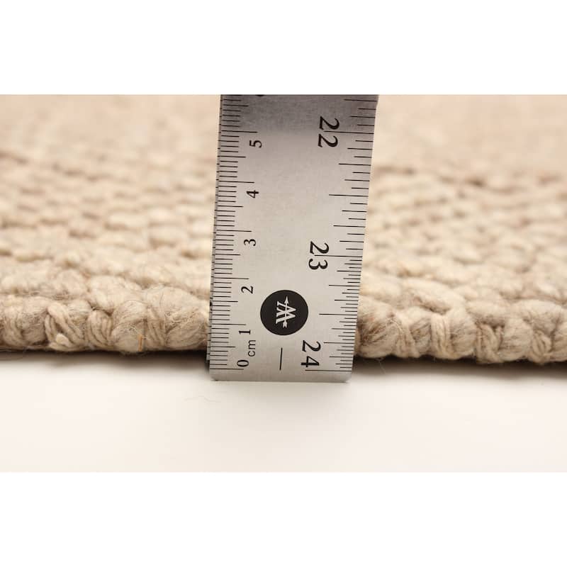 ECARPETGALLERY Braid weave Sienna Tan Wool Rug - 5'3 x 7'7