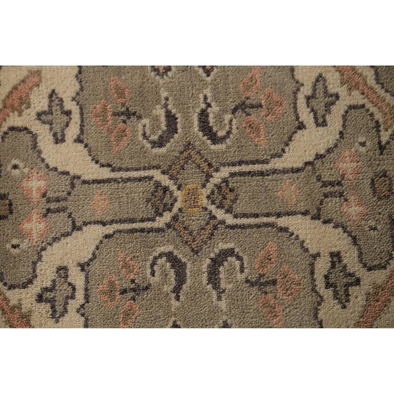 Oushak Indian Runner Rug Hand-Knotted Transitional Wool Carpet - 2'6"x 7'10"