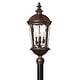 preview thumbnail 1 of 3, Hinkley Lighting Windsor 4 Light 30" Tall Post Light with Clear Water River Rock