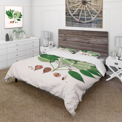 Designart 'Vintage Plant Life XII' Farmhouse Duvet Cover Set