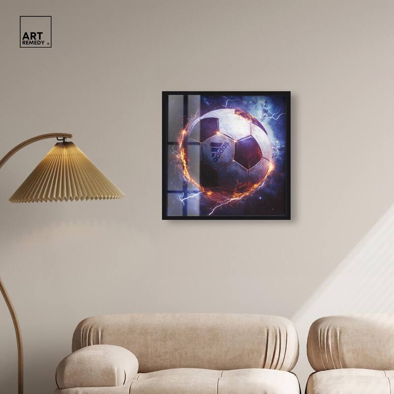 Electrify Soccer Ball Shadowbox by Art Remedy