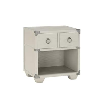 Nightstand with USB Port - Modern Bedside Table with Drawer - Gray Finish