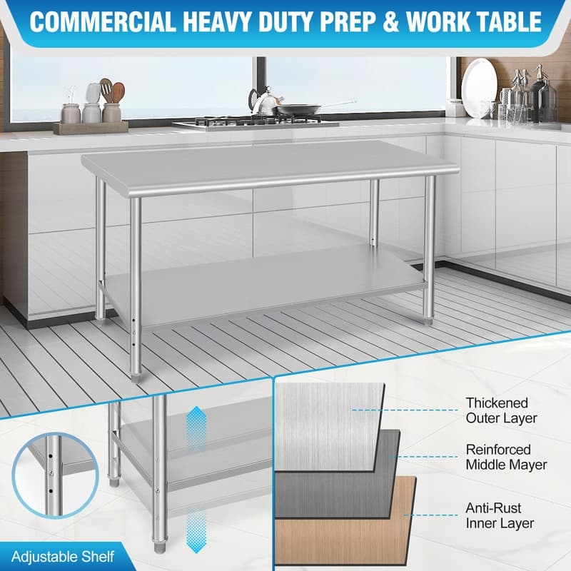 Stainless Steel Table 60 x 24 Inch