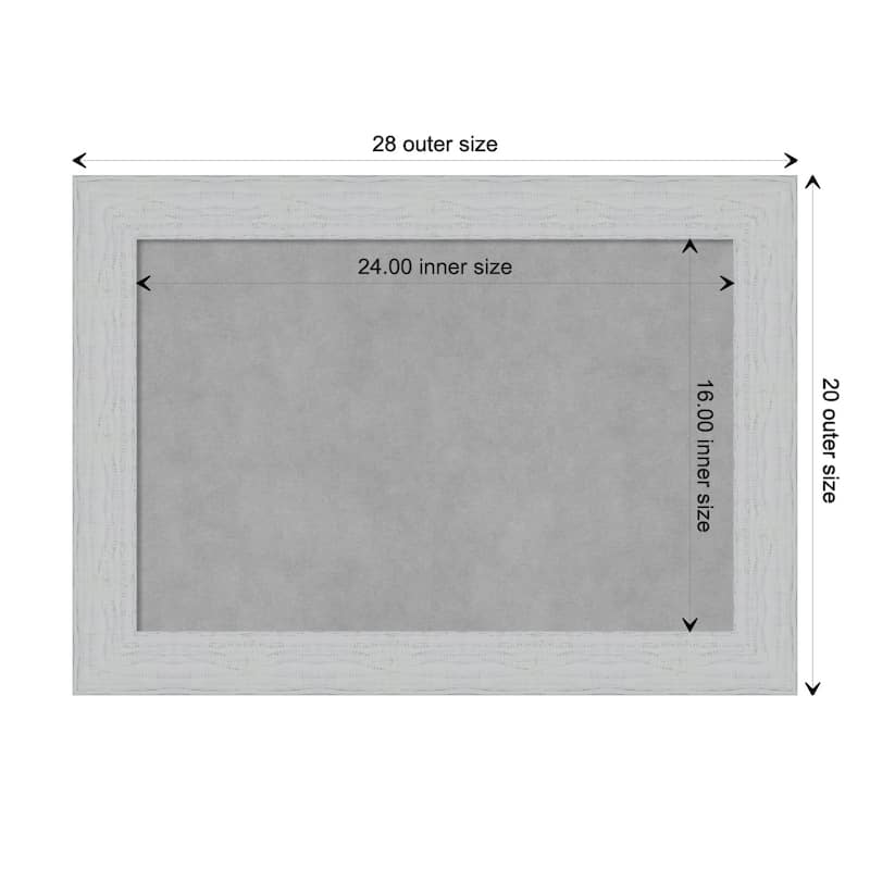 Amanti Art Shiplap White Framed Magnetic Board - Board Size 24x16