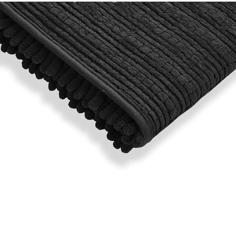 30"x20" - Black Soft Cozy Plush Chenille Bath Mat Bathroom Rug