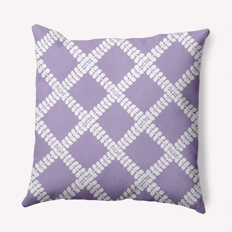 Leaf Plaid Indoor/Outdoor Throw Pillow - Lilac - 20" x 20"
