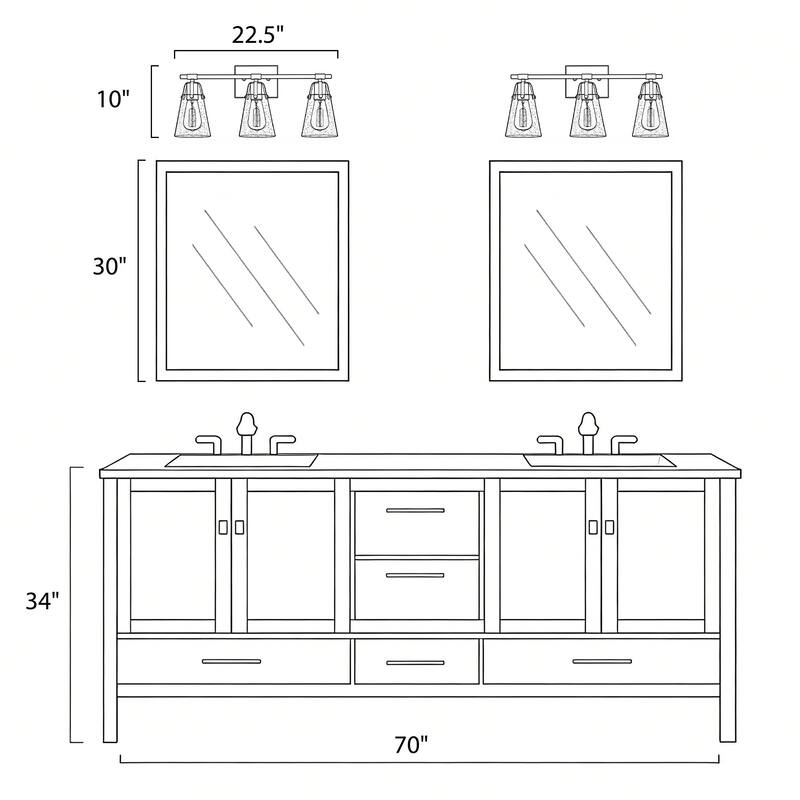 Modern Vanity Light Wall Mount Sconces with Glass Shade