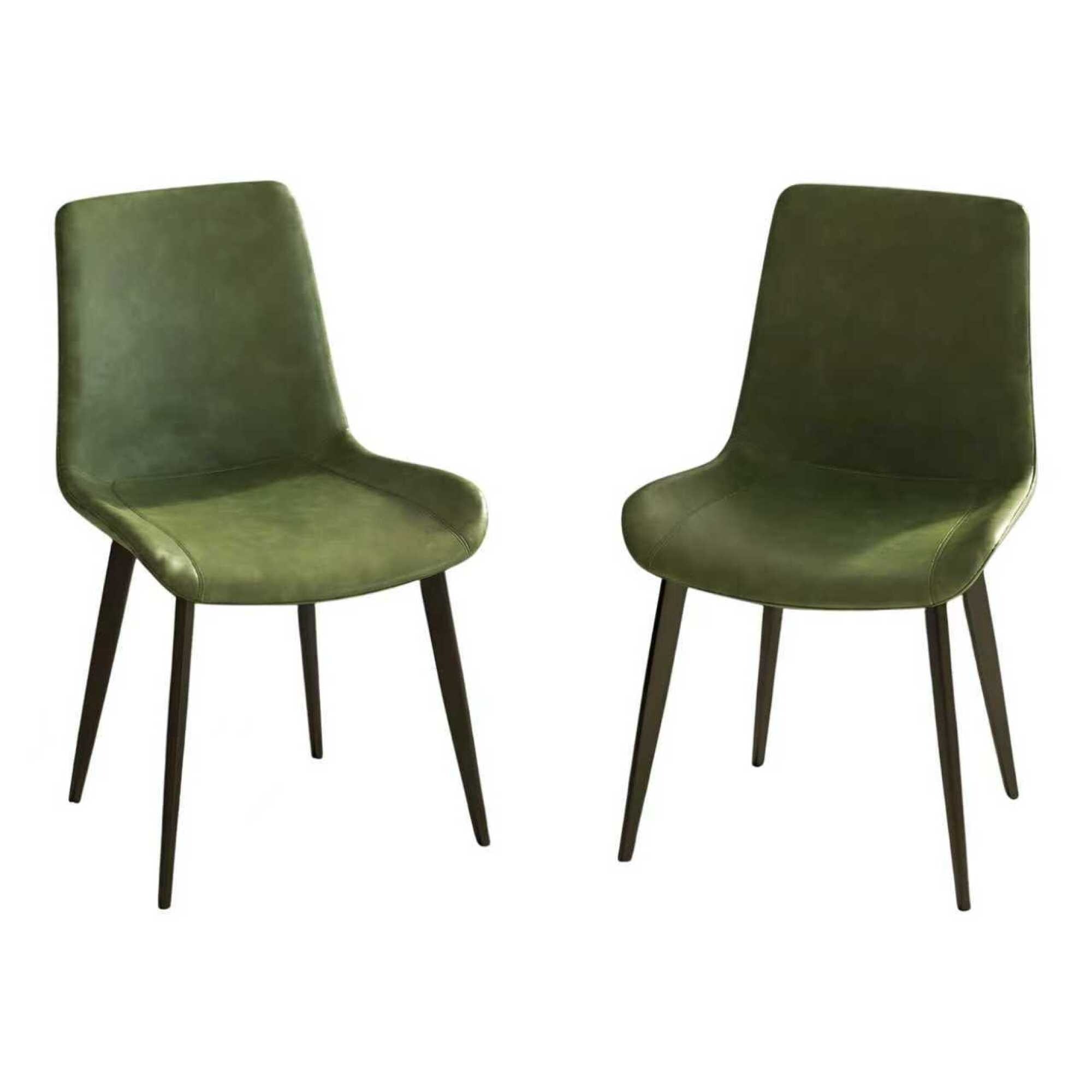 Roomfitters Mid-Century Upholstered Dining Chairs with Tapered Metal Legs for Home Kitchen Furniture Set of 2 / Set of 4