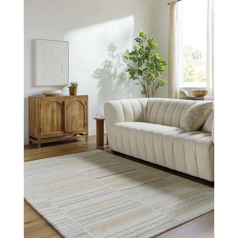 Dangelo Transitional Stripe Wool Area Rug - Multi-Color - 8' 10" x 12'