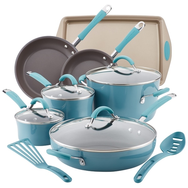 Rachael Ray Cucina Hard Porcelain Enamel Nonstick Cookware Set, 13pc. Opens flyout.