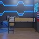 preview thumbnail 8 of 16, Single Metal Loft Bed with Rectangular Desk, LED lights, LED Loft Bed Frame Double Bed with Storage Shelves