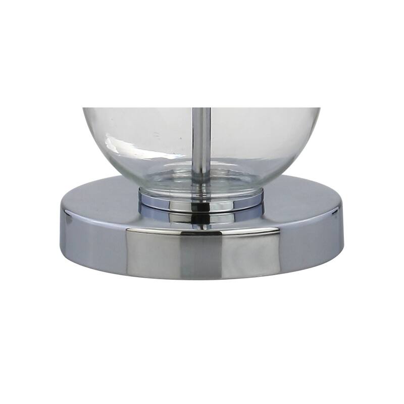 Ella 27" Glass Triple-Sphere LED Table Lamp, Mercury Silver/Chrome (Set of 2) by JONATHAN Y