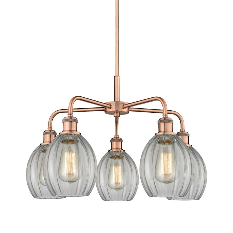 Innovations Lighting 516-5CR-16-24 Eaton Chandelier Eaton 5 Light 24" - Antique Copper / Clear