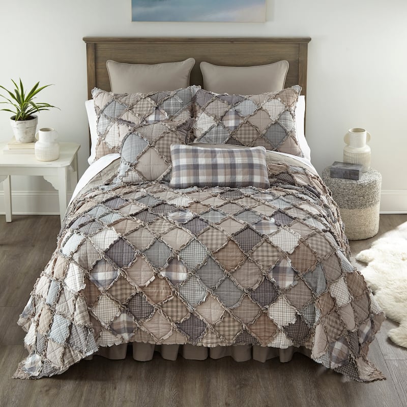 Donna Sharp Smoky Mountain Cotton Quilt Collection - Twin - Grey