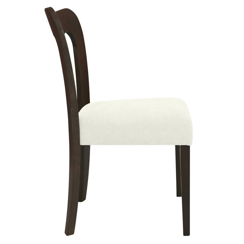 Contemporary Wooden Frame Armless Dining Chair with Open Back(Set of 2）