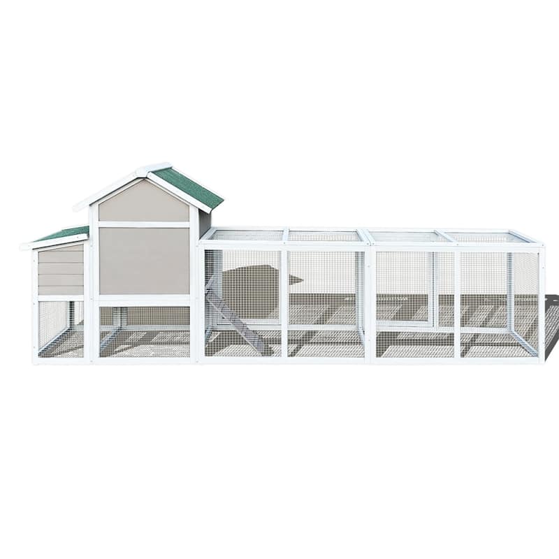 122" Large Wood Chicken Coop Hen House with Nesting Box