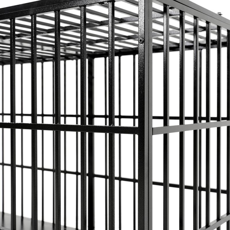 Extra Large Heavy Duty Dog Crate, Steel Escape Proof Kennel for Large Dogs, Double Door Impact Dog Crates with Removable Tray