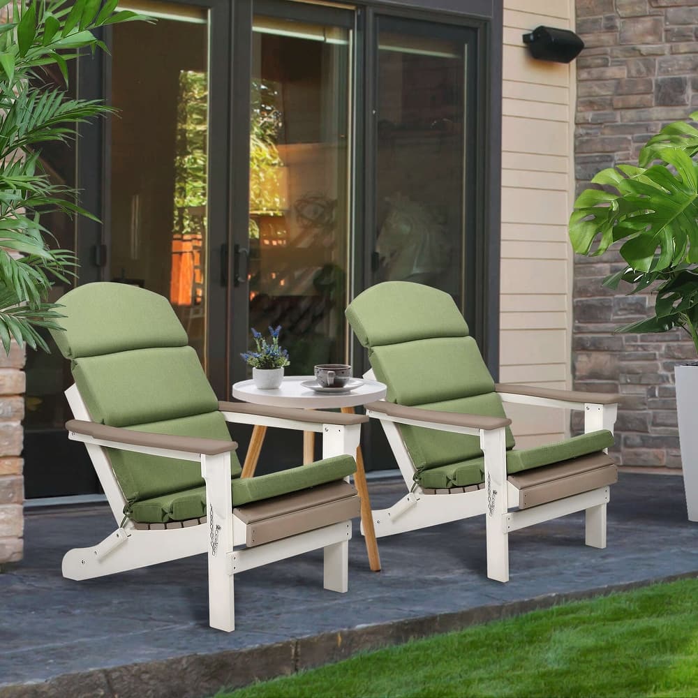 Aoodor Patio Chair Cushion Set of 2 - High-Back Adirondack Patio Cushions with Ties