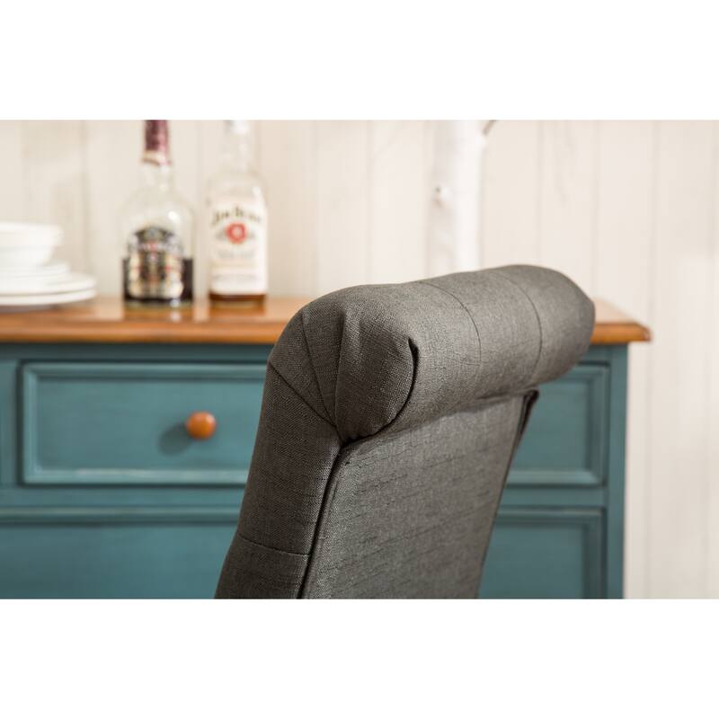 Modern Set of 2 Dining Chairs with Button-Tufted Backrest, Cushioned Seat, Solid Wood Legs for Dining Room Living Room Bedroom