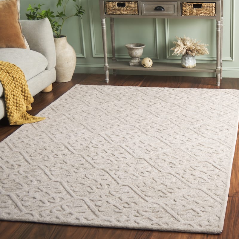 SAFAVIEH Handmade Harvest Waleria Wool Rug - Olive/Beige - 4' x 6'