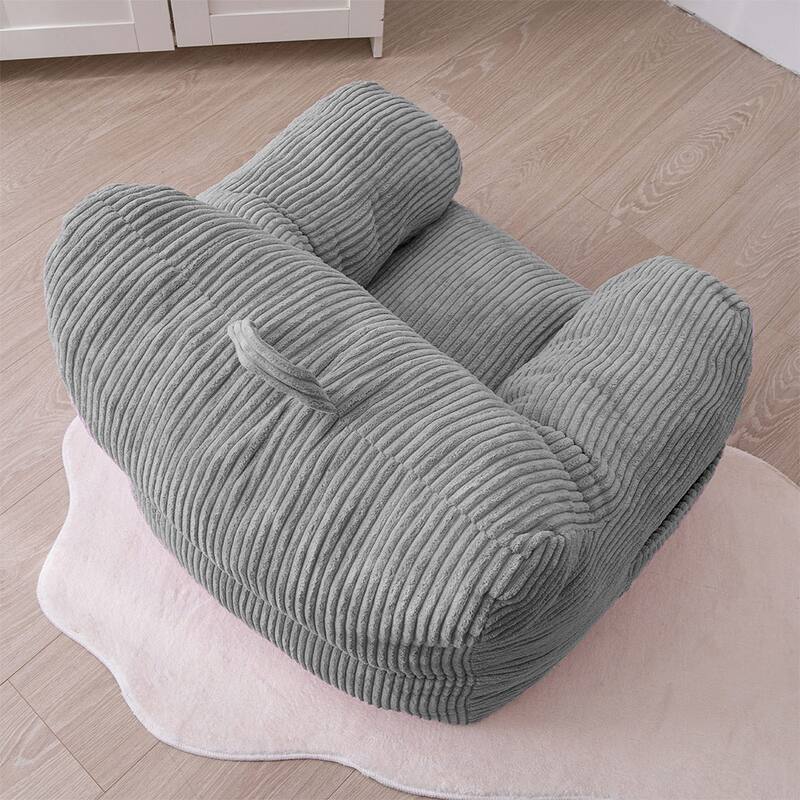 Kids Bean Bag Chair,Sherpa Bean Bag Sofa Couch with Decorative Edges