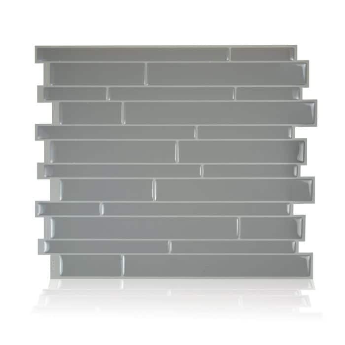 Smart Tiles Self Adhesive Wall Tiles - Milano Platino - 4 Sheets of 11.55" x 9.63" Kitchen and Bathroom Stick on Tiles
