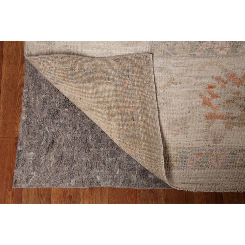 Floral Vegetable Dye Oushak Turkish Area Rug Handmade Wool Carpet - 8'8"x 11'9"