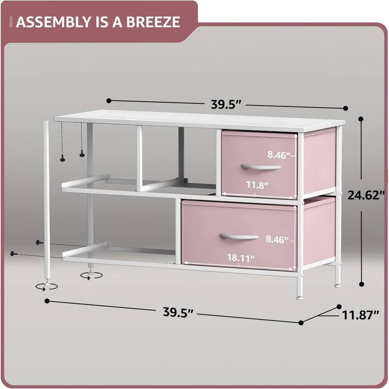 Dresser w/ 5 Drawers Furniture Storage Chest for Home, Bedroom