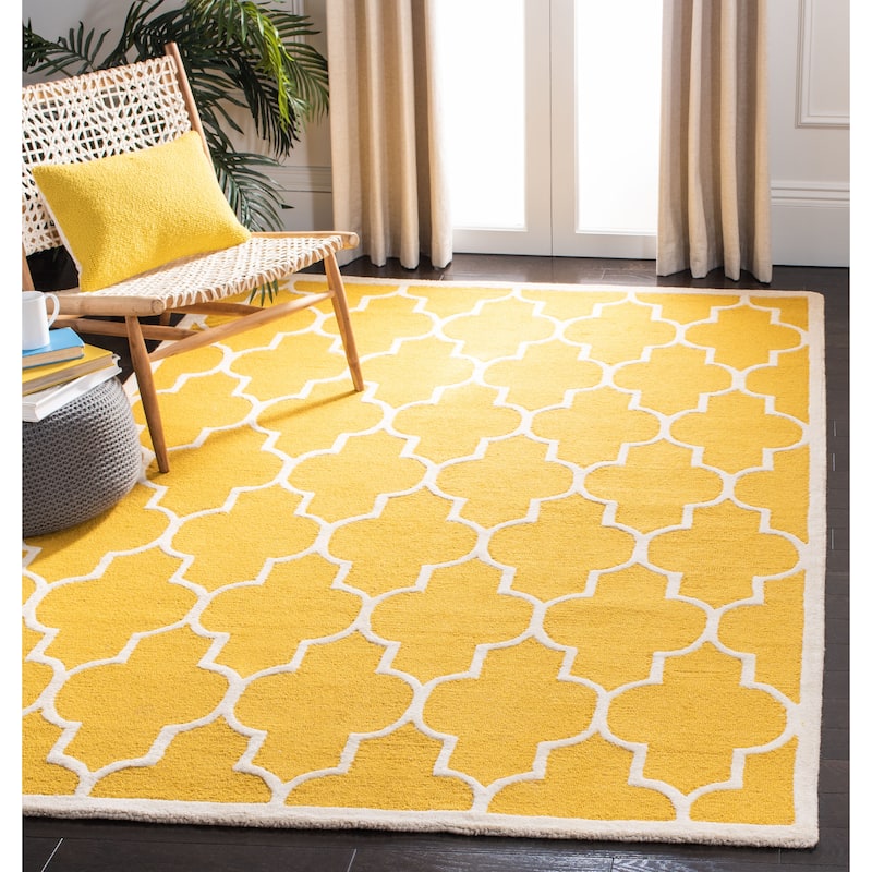 SAFAVIEH Handmade Cambridge Oddny Moroccan Trellis Wool Rug - 11'6" x 16' - Gold/Ivory
