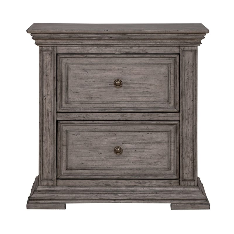 Big Valley Graystone Nightstand with Charging Station