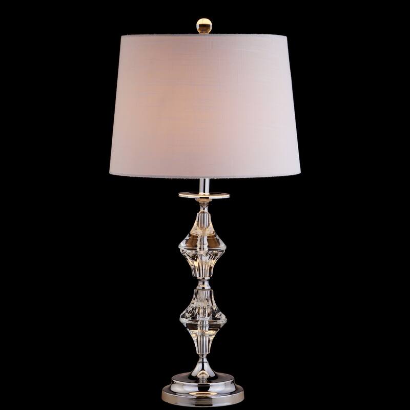 Chloe 27.5" Crystal LED Table Lamp, Clear/Chrome (Set of 2) by JONATHAN Y