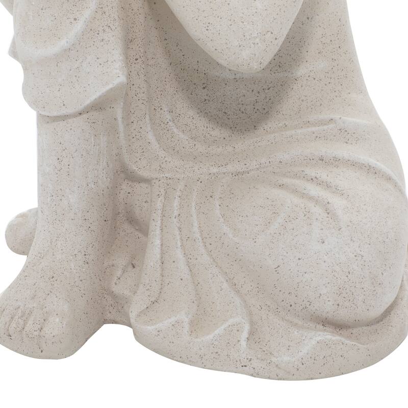 Gray Magnesium Oxide Indoor Outdoor Meditating Buddha Decorative Garden Sculpture