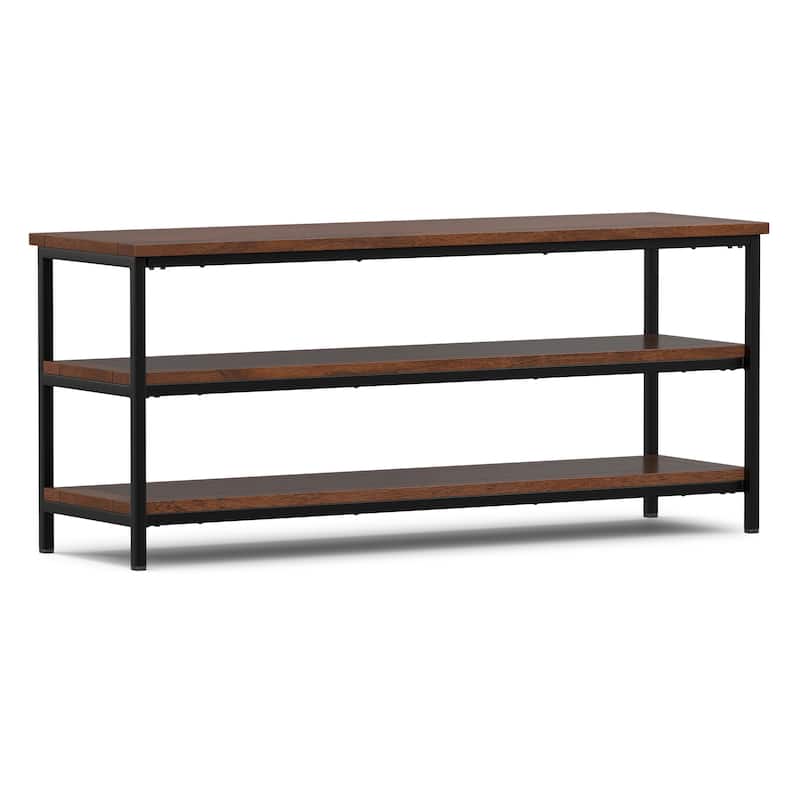 WYNDENHALL Rhonda SOLID MANGO WOOD 60 inch Wide Industrial TV Media Stand For TVs up to 65 inches - 60"w x 18"d x 26" h