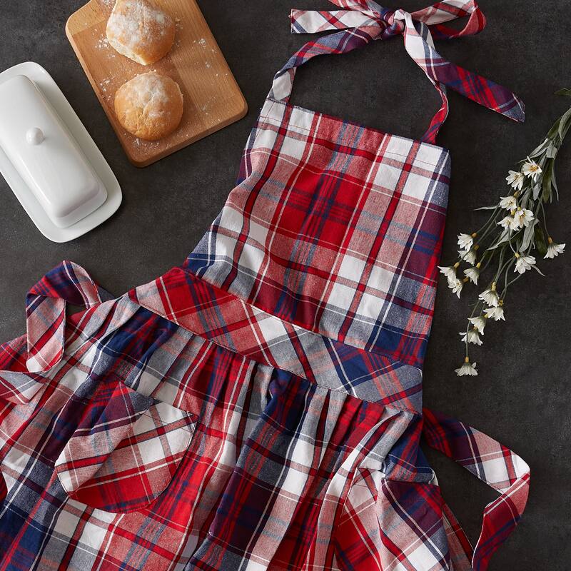 DII Americana Plaid Apron - Skirted Apron