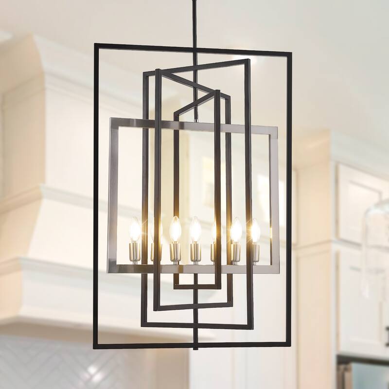 7-Light Pendant Light, 23Inch Farmhouse Chandelier Fixture with UL