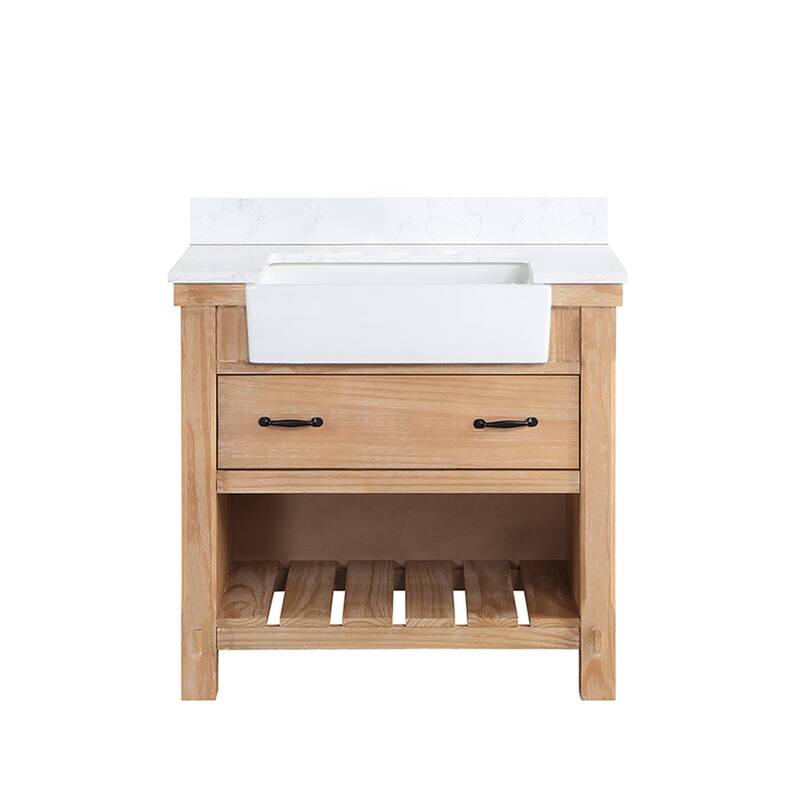 Villareal Bath Vanity with Composite Stone Top without Mirror