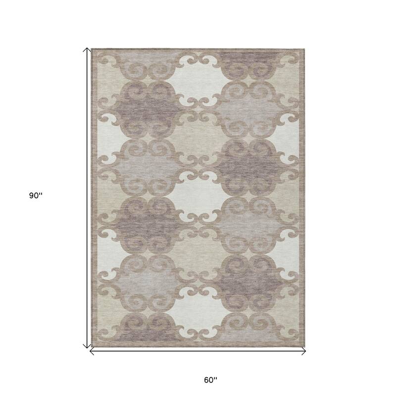 HomeRoots Trellis Transitional Rectangle Outdoor Rug