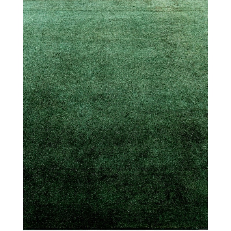 Fine Vibrance One-of-a-Kind Hand-Knotted Runner Rug - Green, 5' 1" x 10' 0" - 5' 1" x 10' 0"