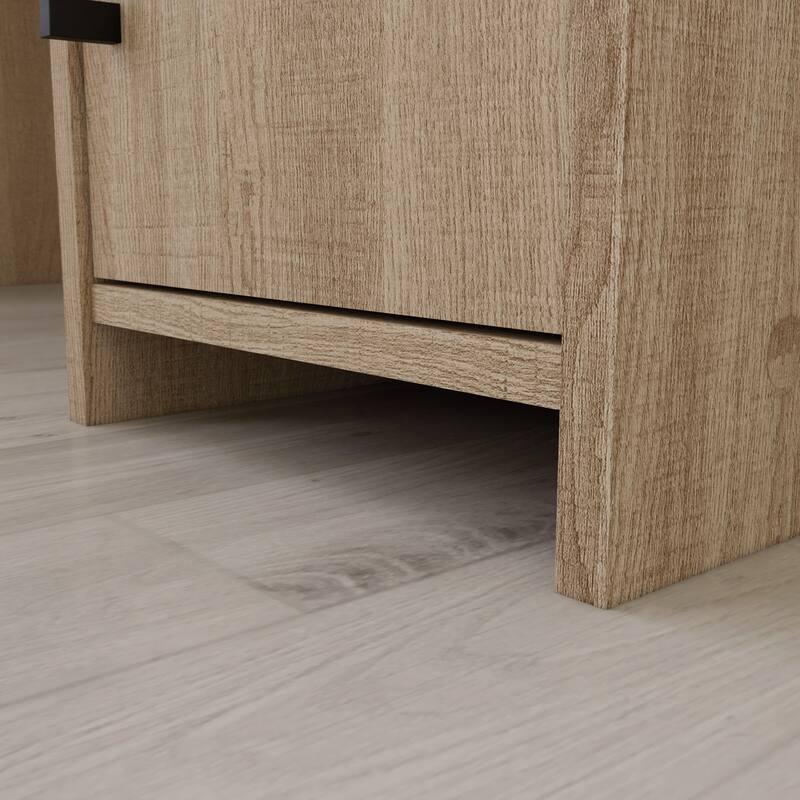 Engineered Wood Transitional Desk with Storage